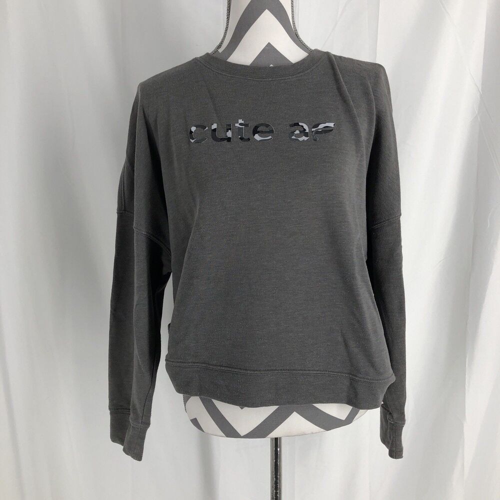 Fabletics Cute AF Pullover Sweatshirt Women’s Size Med Soft Knit Drop Shoulders